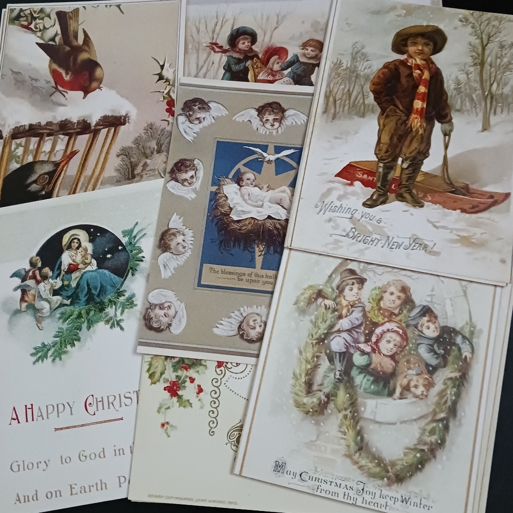 A Sunshine Card Vintage CHRISTMAS POSTCARDS, Lot of 24
